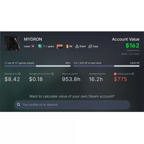  775$ DEĞERİNDE 116 OYUNLU 16 YILLIK TEMİZ HESAP